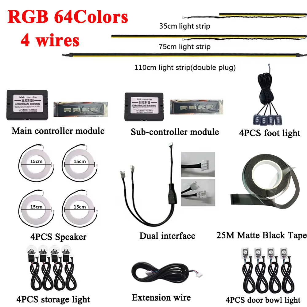 Led El Wire - RGB 64 colori LED Kit luce
