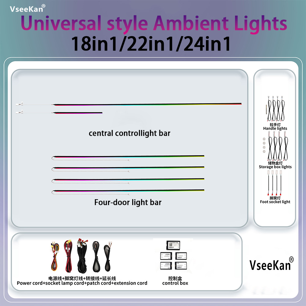 Led El Wire - Kit di Illuminazione Ambientale per Auto,