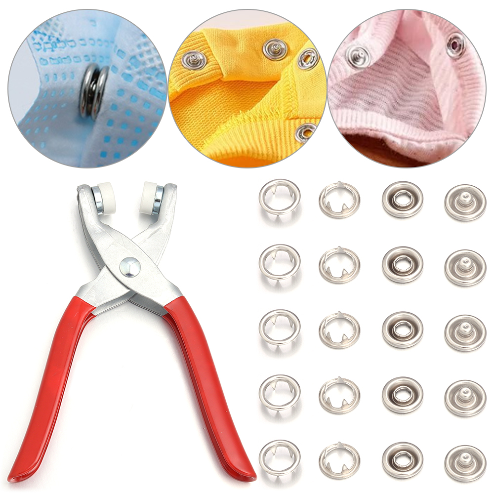 Snap Fastener Set - 50 Set di Bottoni a Pressione