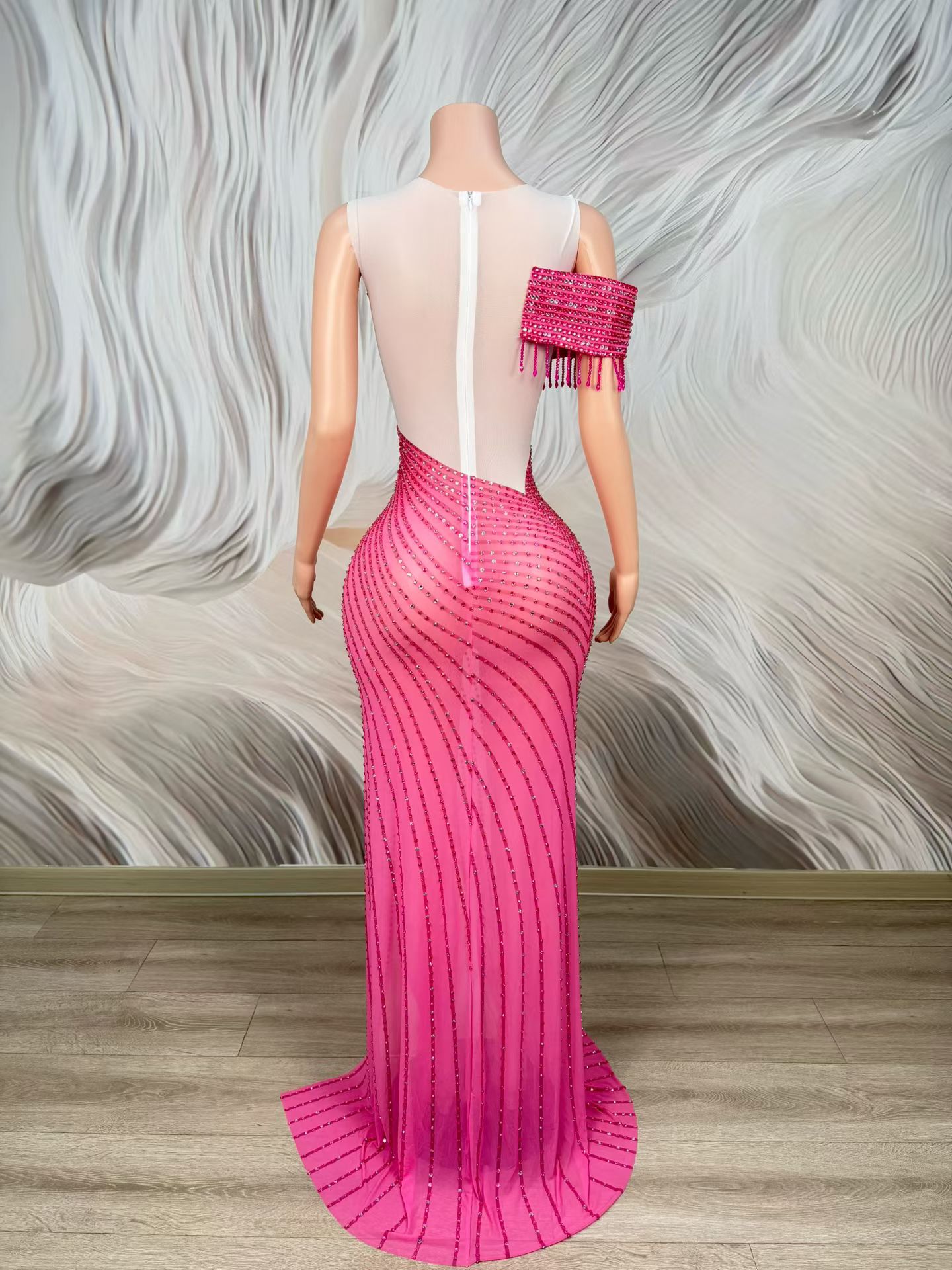 Briar Cosplay Prop - Abito da sera Mulan elegante fucsia