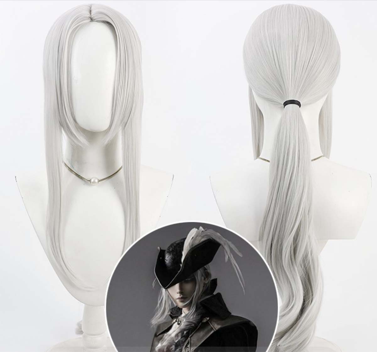 Bloodborne Cosplay Prop - Parrucca sintetica resistente al calore con
