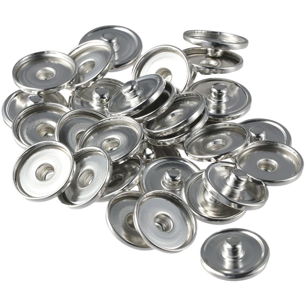 Snap Fastener Set - Impostazioni cabochon con orlo in metallo,
