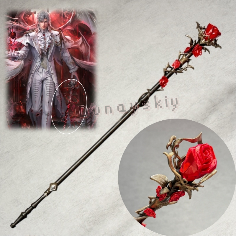 Cosplay Prop 3D Print - Bacchetta Sylus Staff Silver Wing Demon
