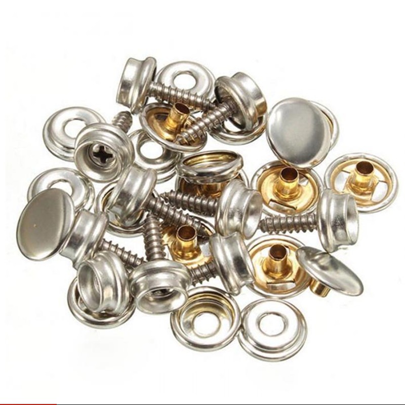 Snap Fastener Set - 10 set in acciaio inox maschiatura