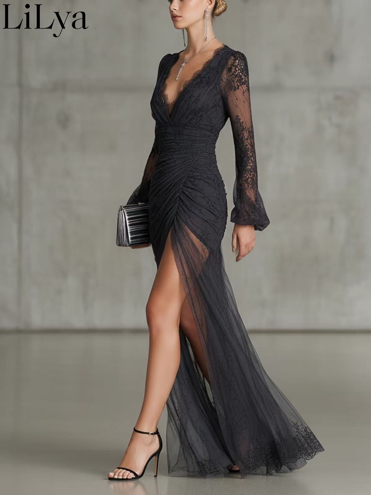 Abito da sera in pizzo nero da - Briar Cosplay Prop recensione e prezzo
