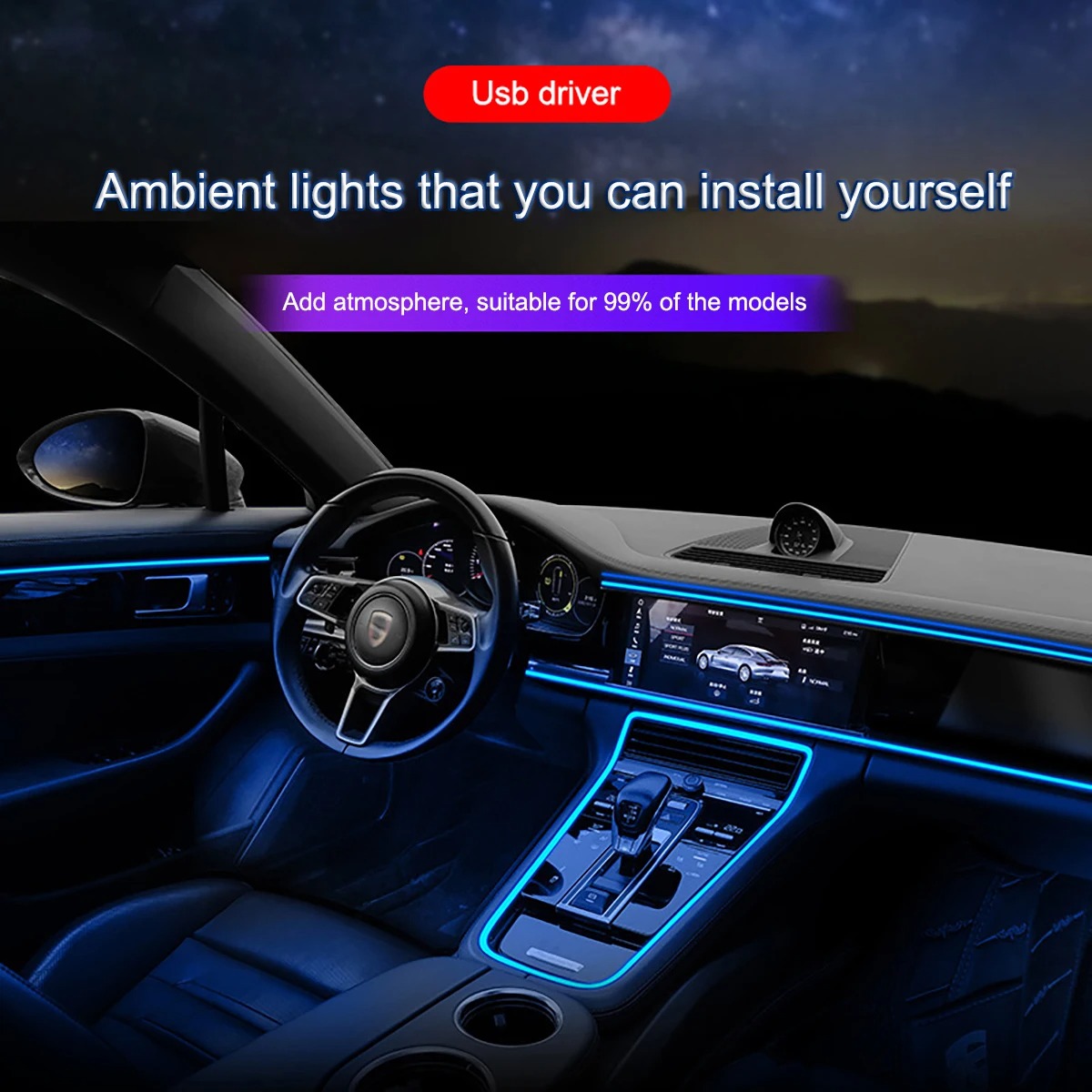 Ambiente auto El Wire LED USB  - Led El Wire recensione e prezzo